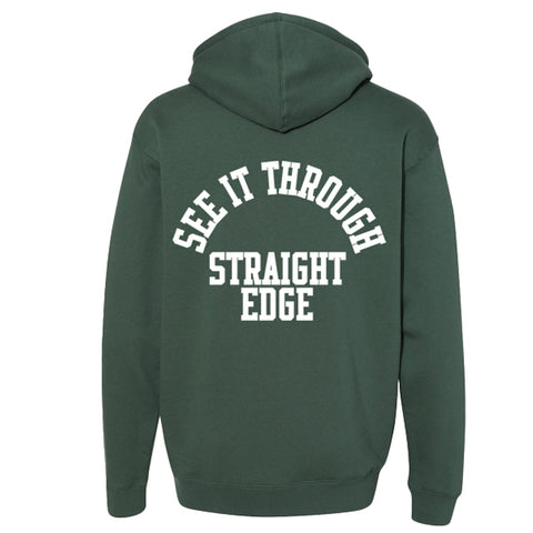 See It Through "Straight Edge" Forest Green Pullover Hoodie Pre-Order