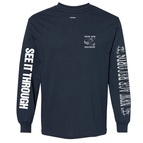 See It Through "Straight Edge" Navy Blue Long Sleeve Shirt Pre-Order