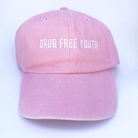 Drug Free Youth Dad Hat - Pink