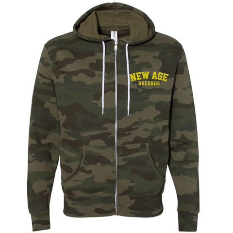 New Age Records Camo Zippered Hoodie