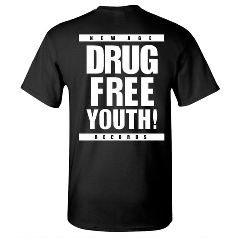 New Age Records Drug Free Youth Shirt Black