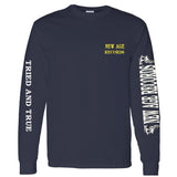 "Proud To Be Poison Free" New Age Straight Edge Long Sleeve Tee Navy
